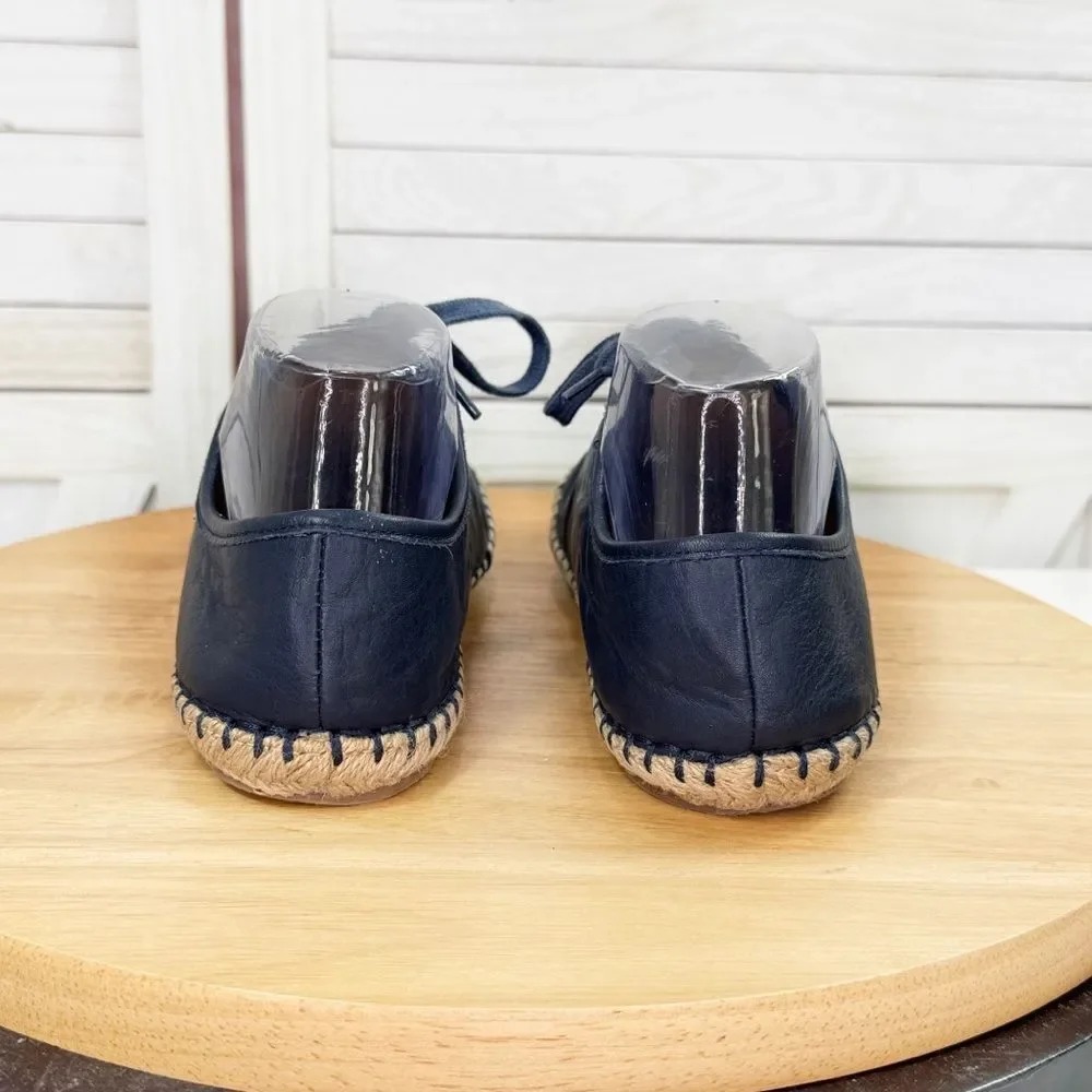 Patricia Nash Emiliana Lace Up‎ Leather Espadrille Sneakers Navy Blue 7